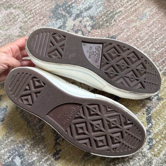 Converse Chuck Taylor All Star Lift Tattoo Vintage White High Top Platform Shoes - Picture 2 of 15